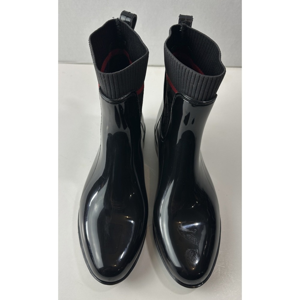 Coach Rivington Rain Boot Coach Signature Logo Shoes Black Booties Womens Size 9 - Picture 4 of 14